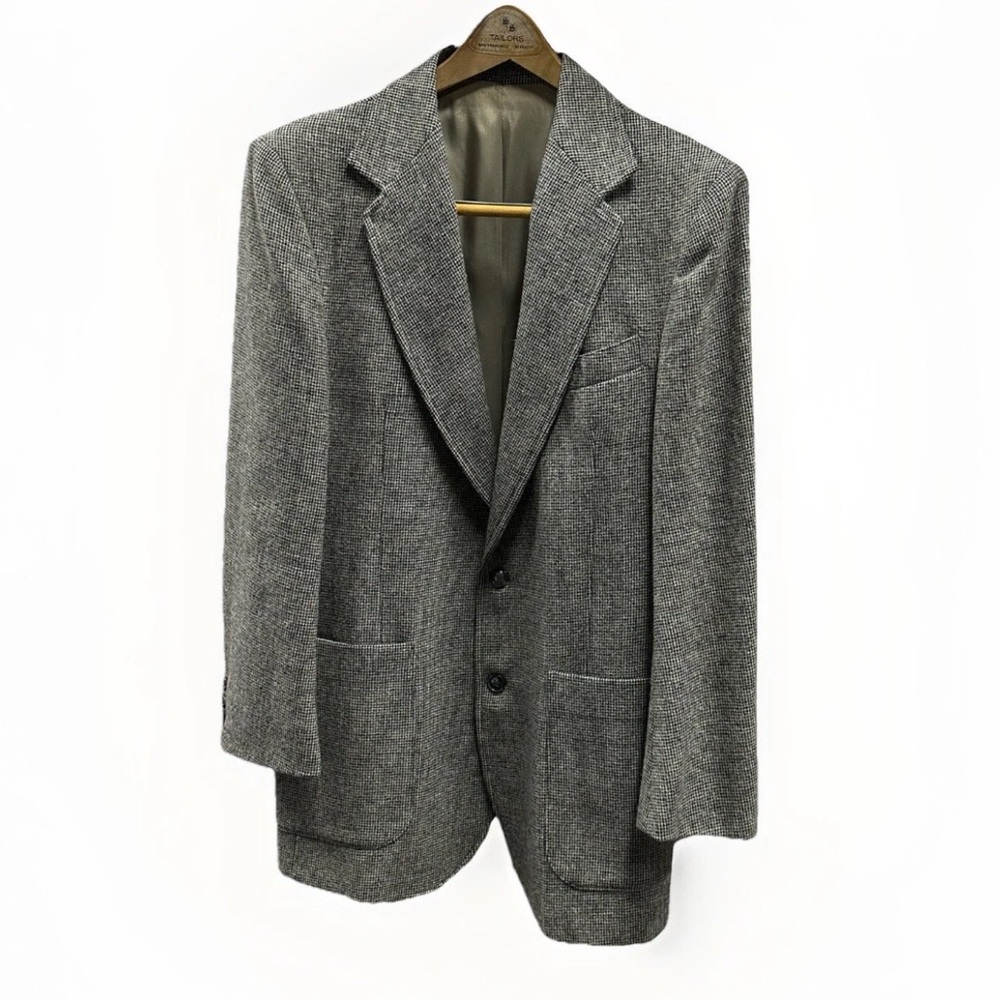 Vintage Angels Flight Tobias Kotzin Men’s 40R Blazer Jacket Gray‎ Wool Tweed USA